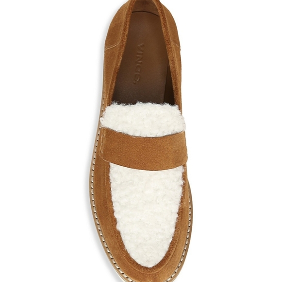 NWT$295 Vince Zola Platform Shearling Suede Loafer Slide Sneaker Shoe - Picture 4 of 12